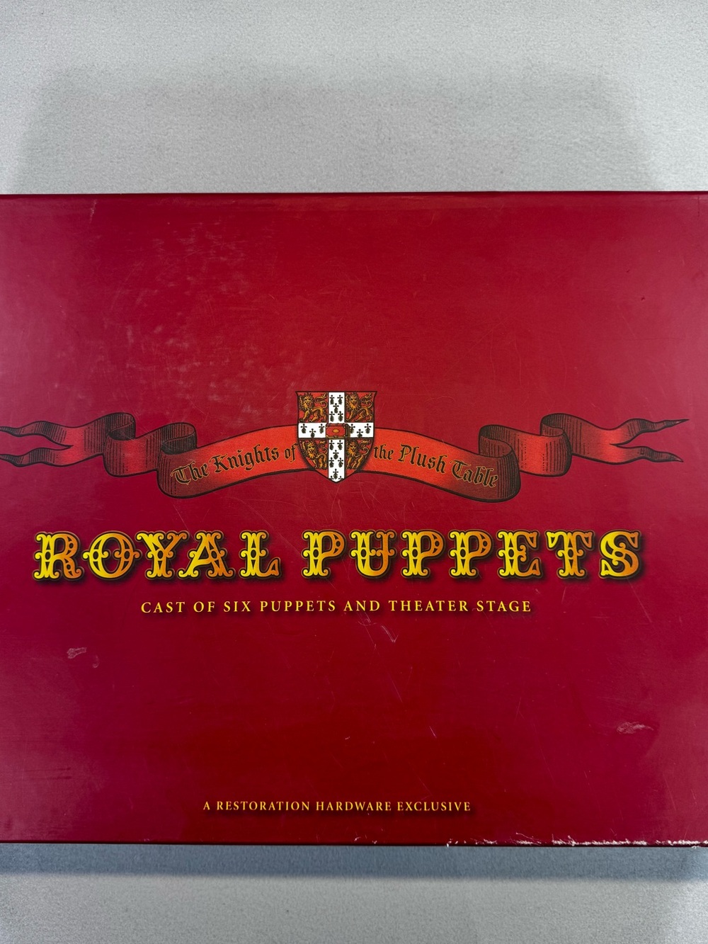 Retired Restoration Hardware Royal Puppets Cast of Six Puppets & Theater Stage